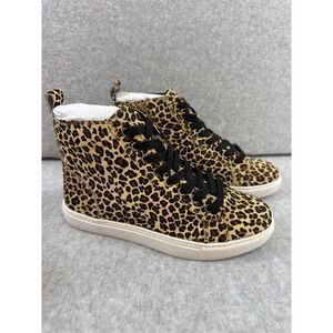 Matisse Shoes Womens Size 6 Leopard Calf Hair High Top Entice Casual Zip Sneaker